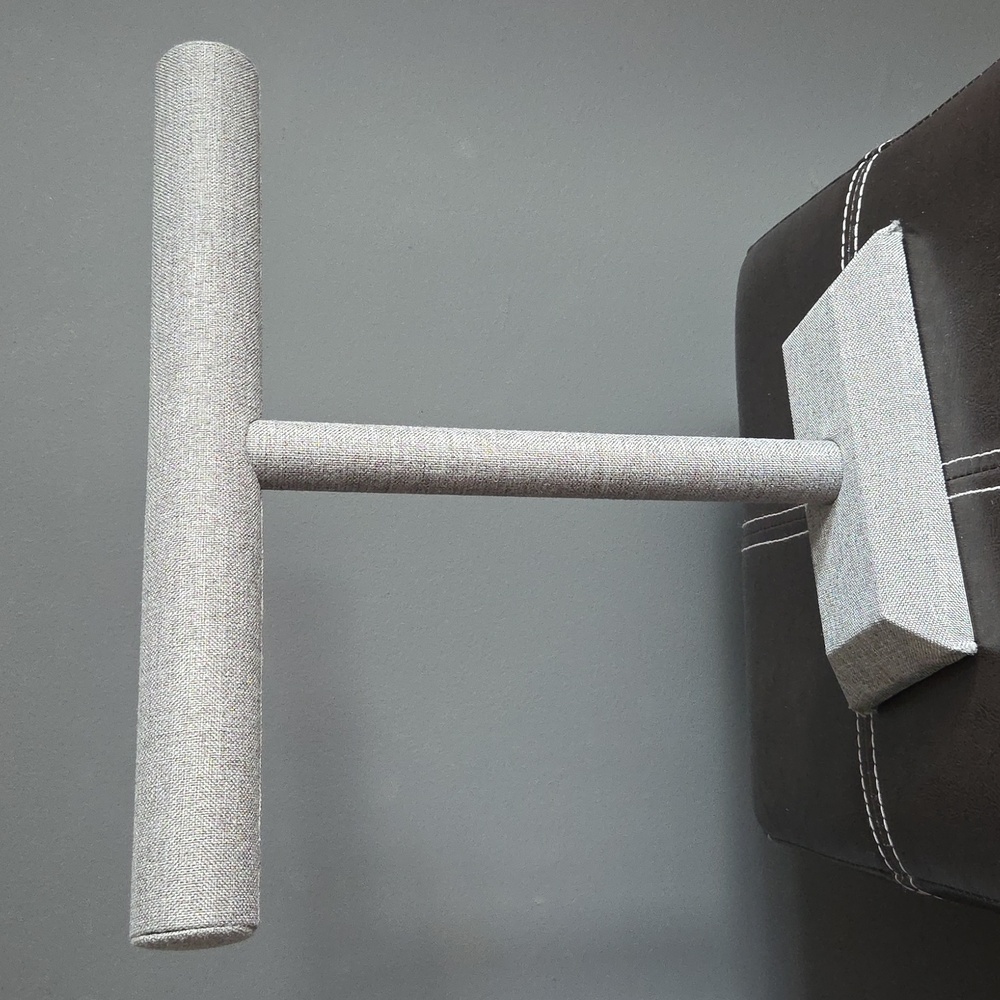 Bead Landing Jewellery Stand Single Bar Upholstered Grey Fabric